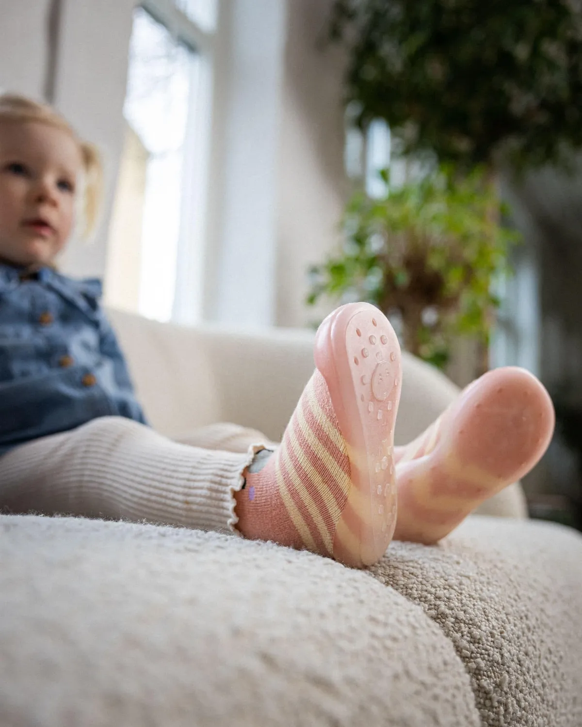 Minifus Lyserød Bjørn Begyndersko økologisk barfodssko