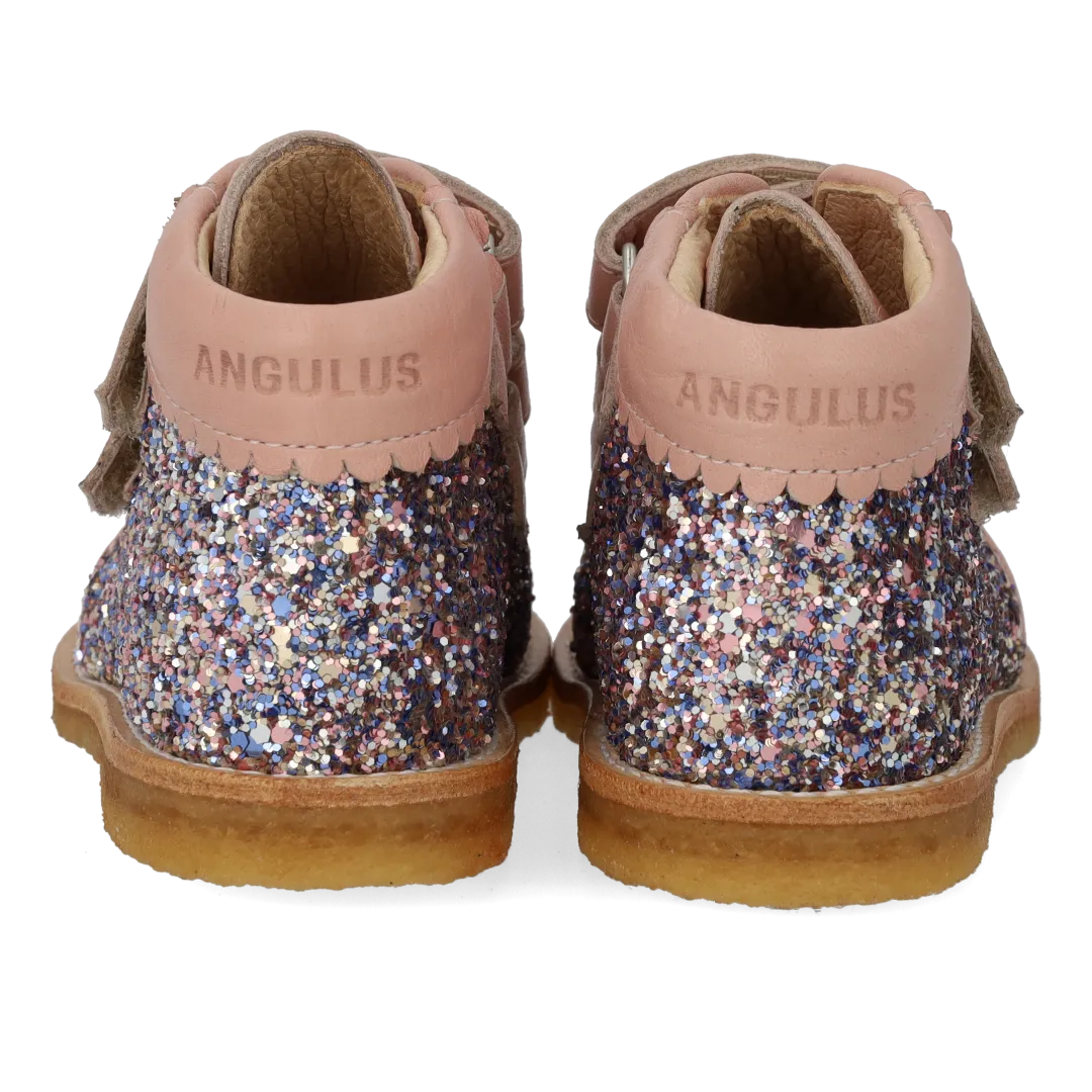 Angulus Velcrostøvle med glitter børnestøvle hjerte
