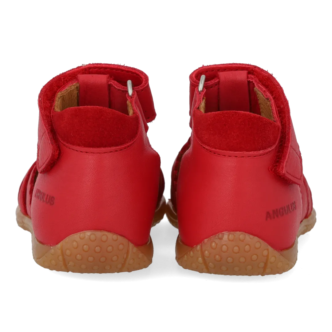 Angulus Sandal med broderi sandal baby læder mariehøne
