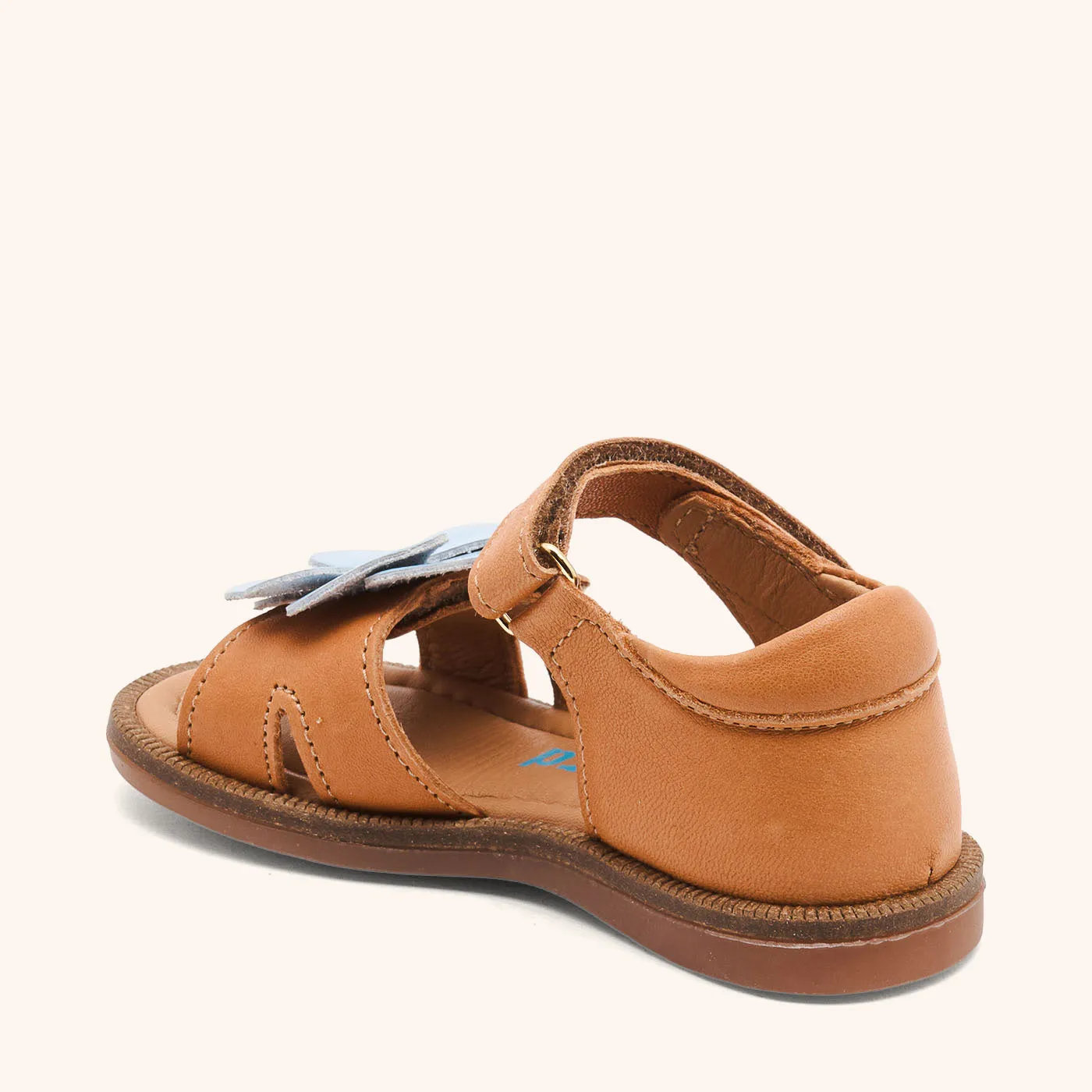 Bisgaard Barbara sandal cognac med blomst