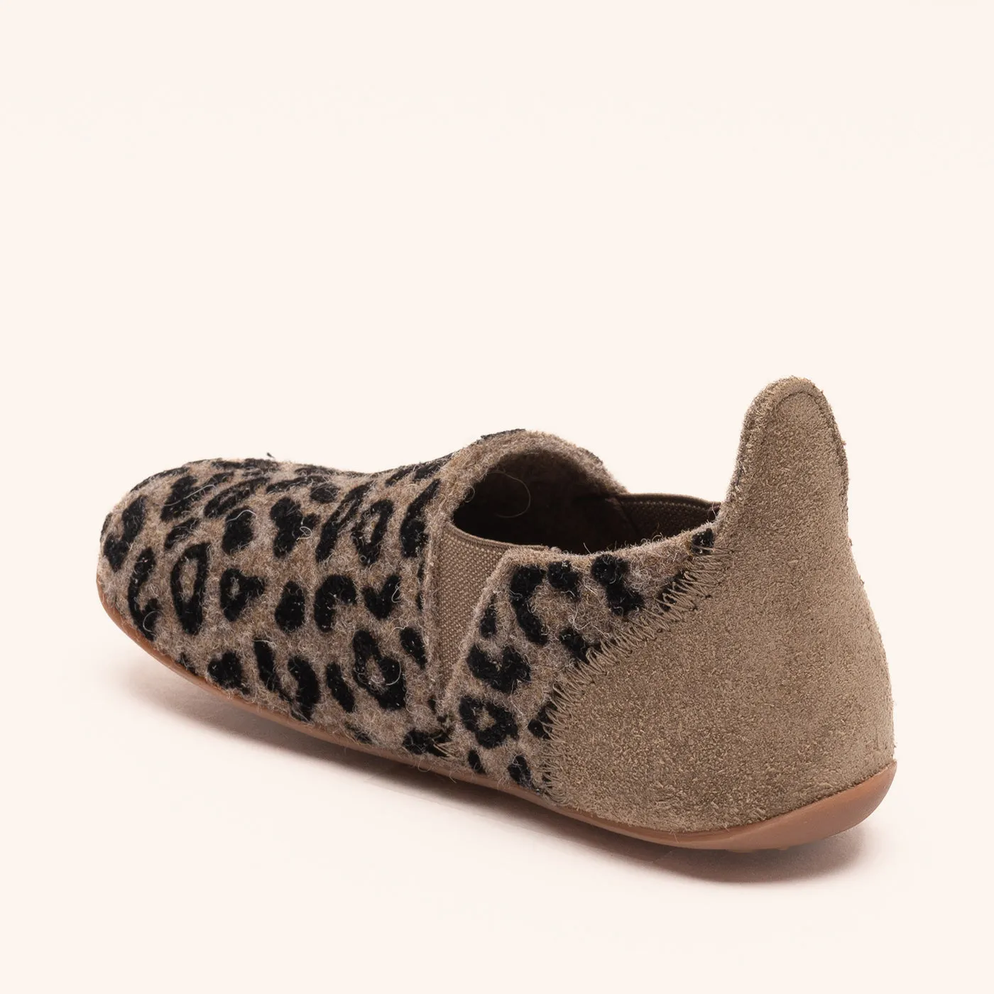 Bisgaard Sailor Wool hjemmesko brown-leopard i uld