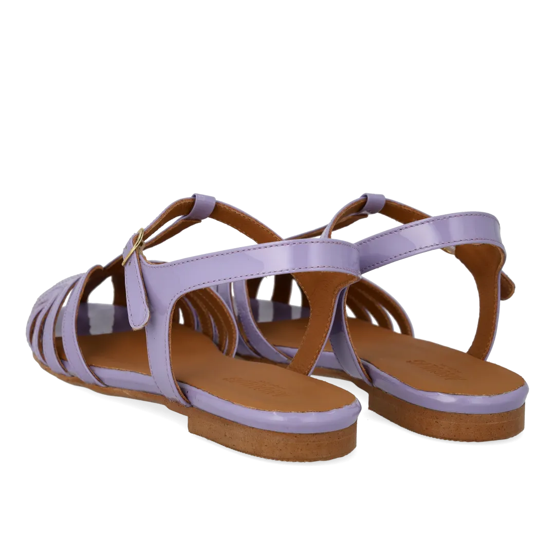 Angulus Flad sandal med smuk organisk frontdetalje damesandal