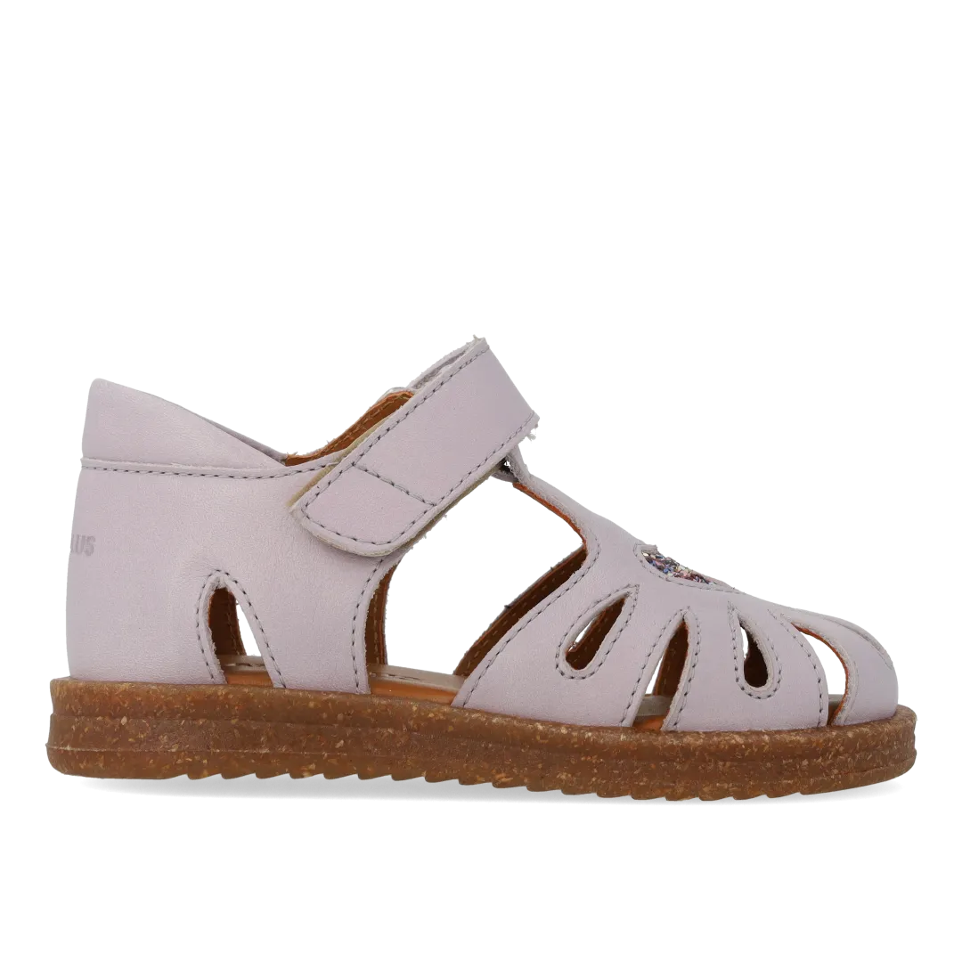Angulus begyndersandal glitterhjerte lukket tå børn