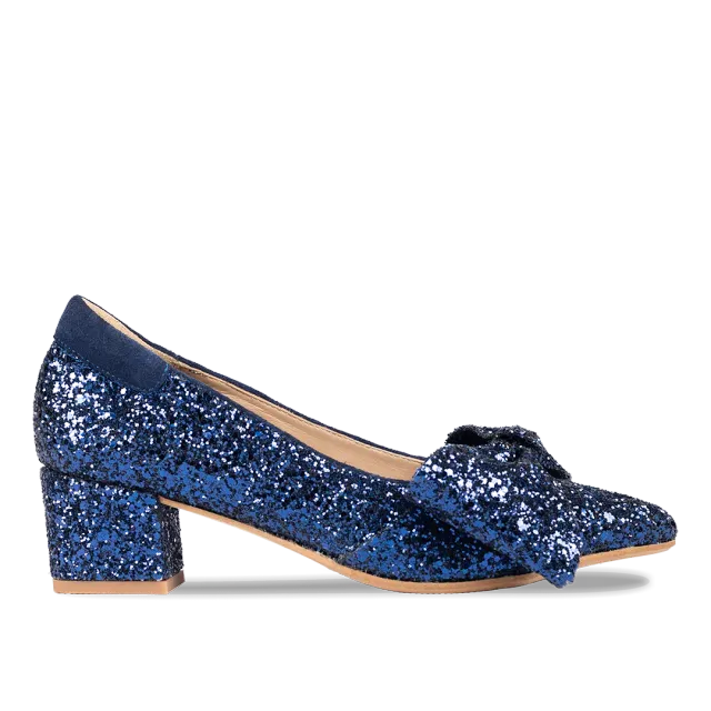 Angulus sløjfe pump glitter festpumps spids