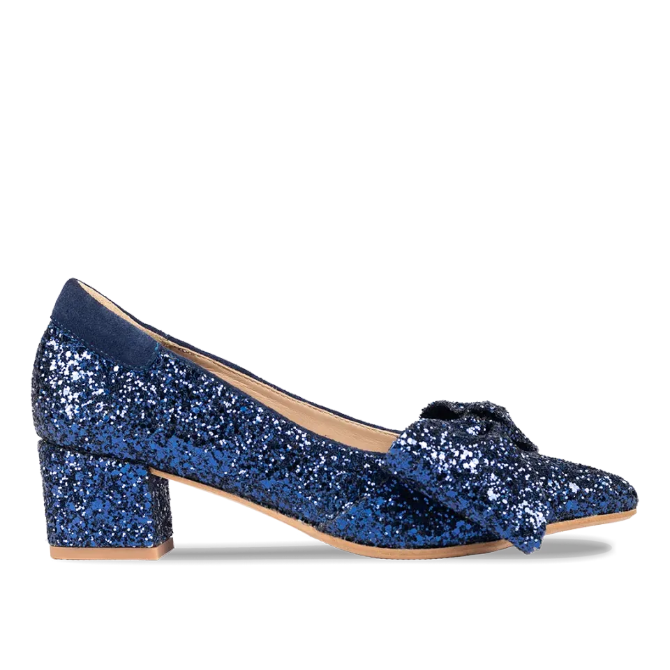 Angulus sløjfe pump glitter festpumps spids