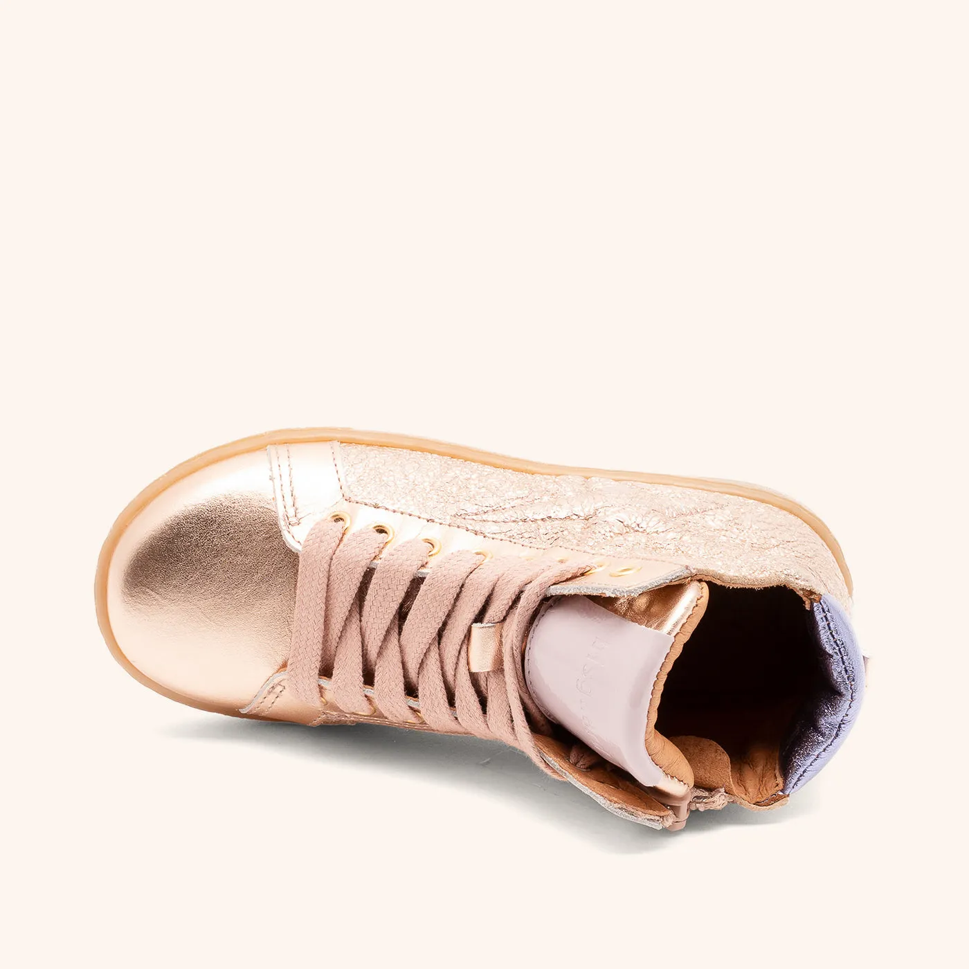 Bisgaard Gaia L høj sneaker rose gold blødt læder