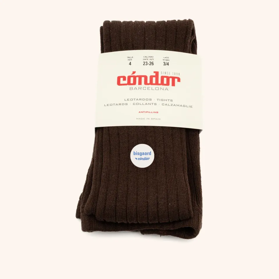 Bisgaard x Cóndor strømpebukser brown rib