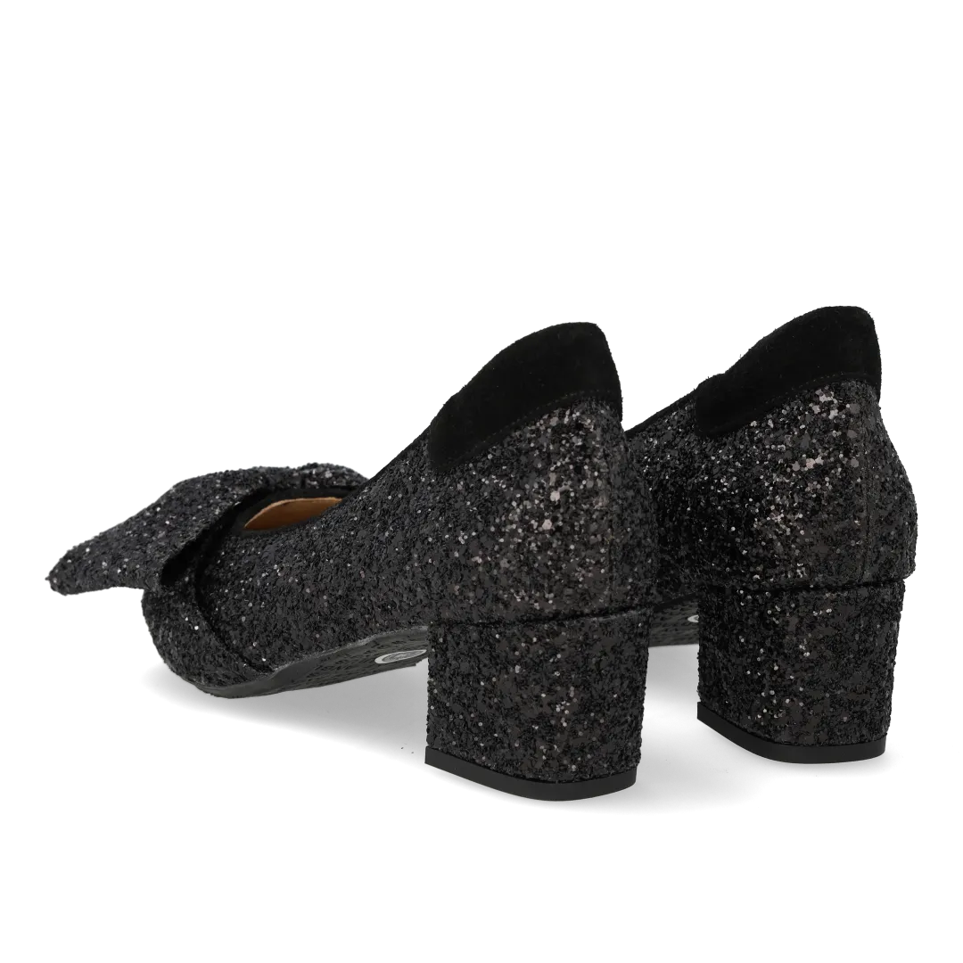 Angulus Sløjfe pump glitter ballerina 37-44 blokhæl