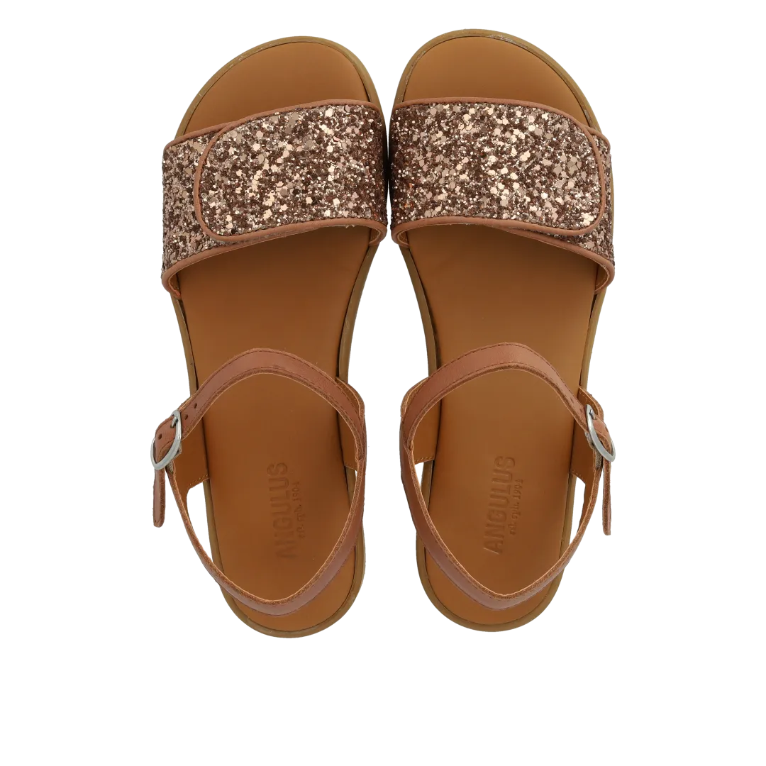 Angulus Glittersandal børnesandal glitter spænde velcro