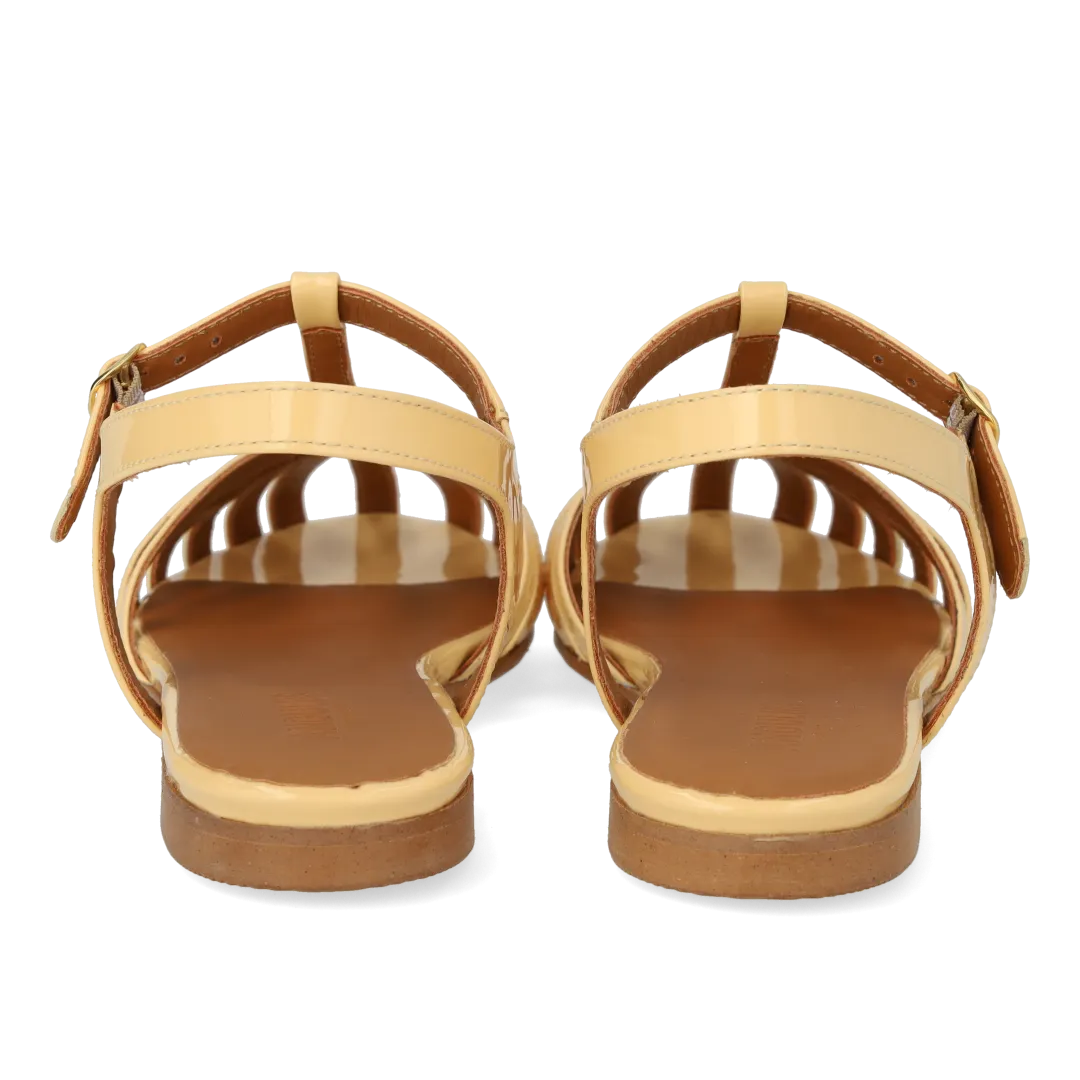 Angulus Flad sandal organisk front damesandal læder