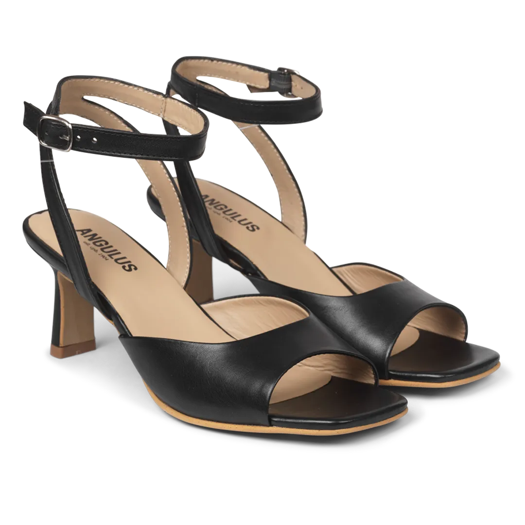 Angulus Sandal Hæl remsandal læder 6 cm