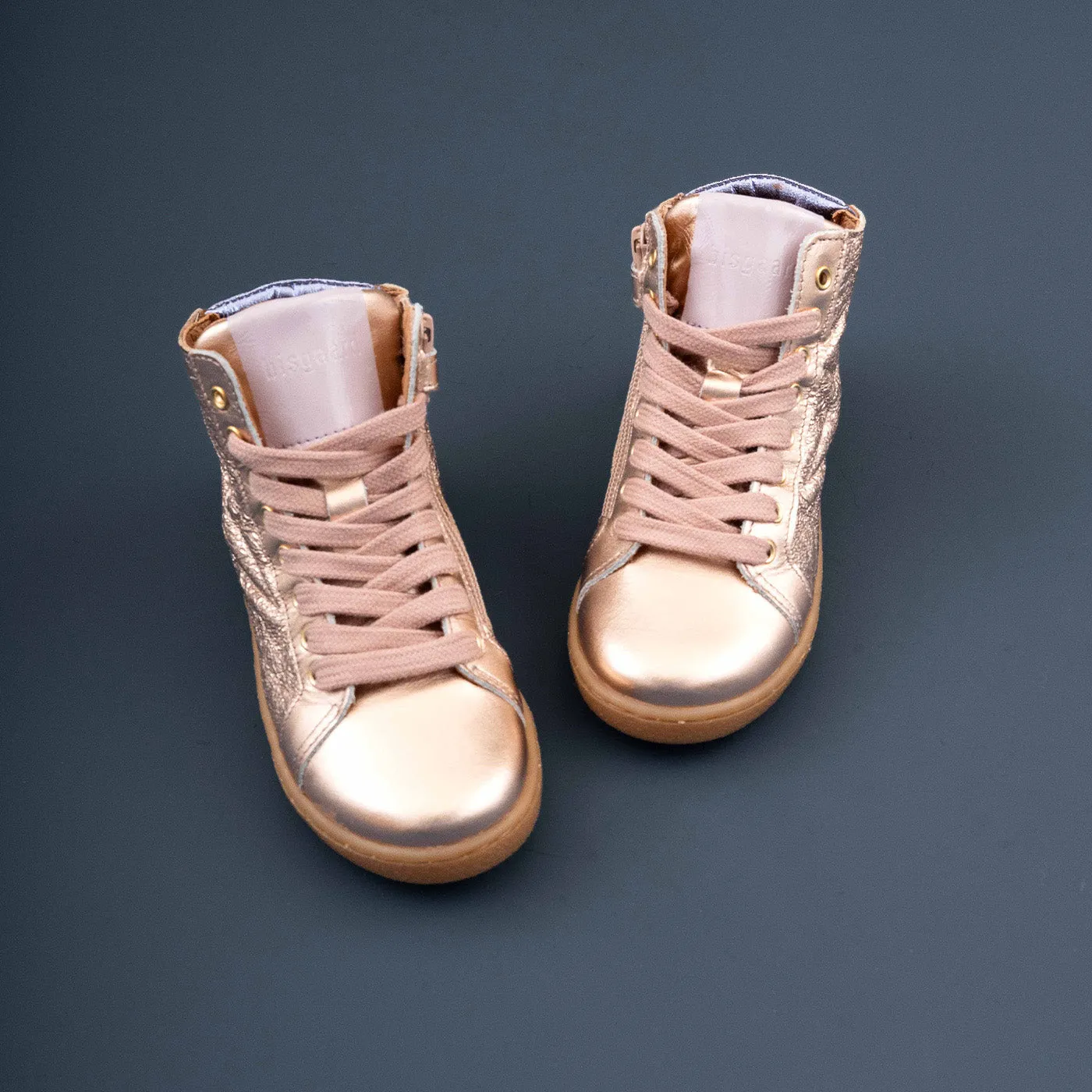 Bisgaard Gaia L høj sneaker rose gold blødt læder