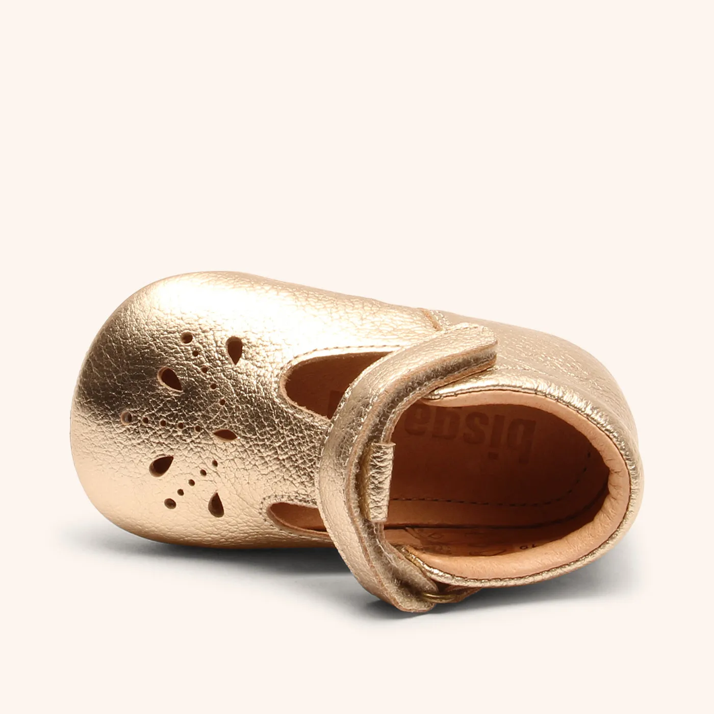 Bisgaard Bloom hjemmesko guld bred til baby