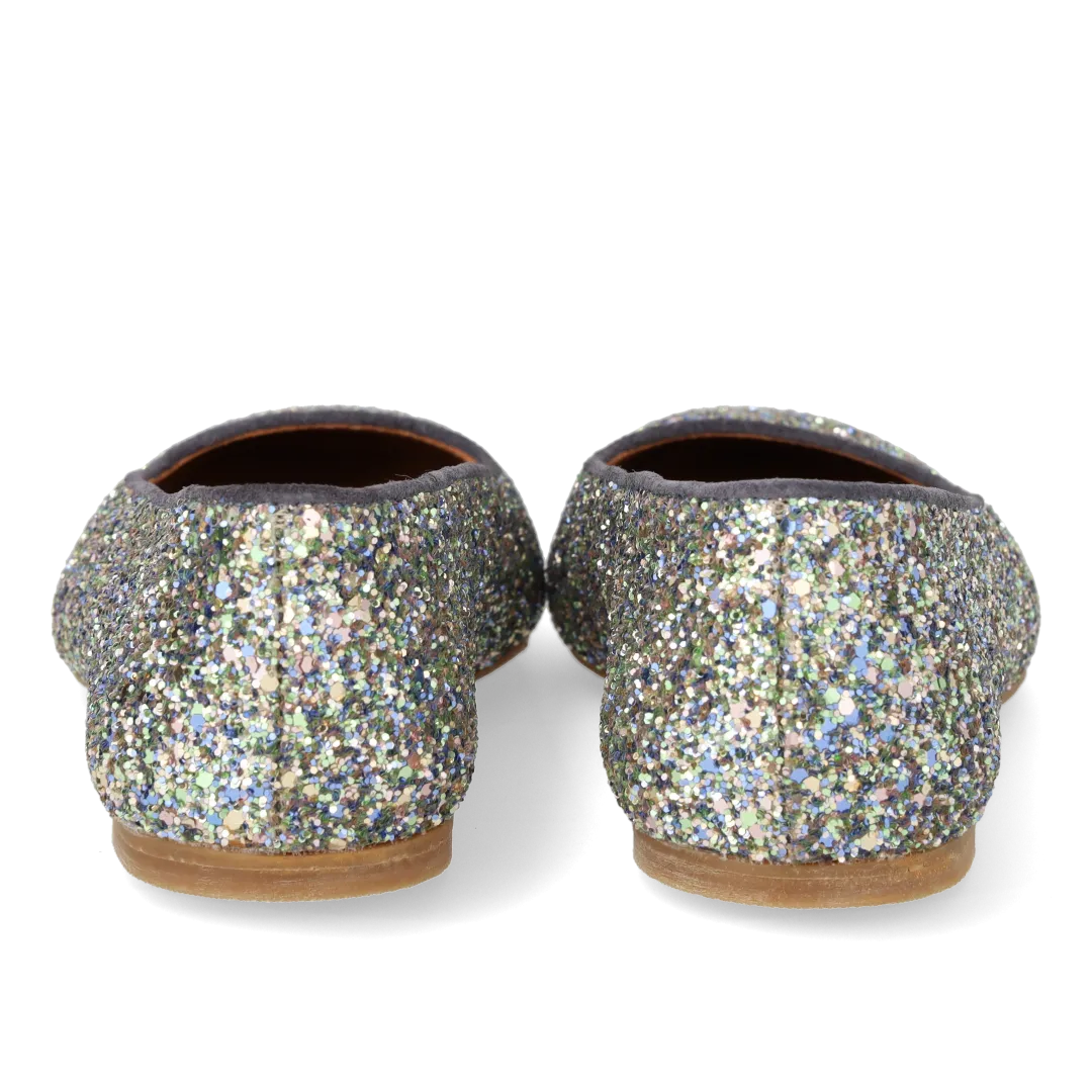 Angulus glitter ballerina til damer med ruskindskant