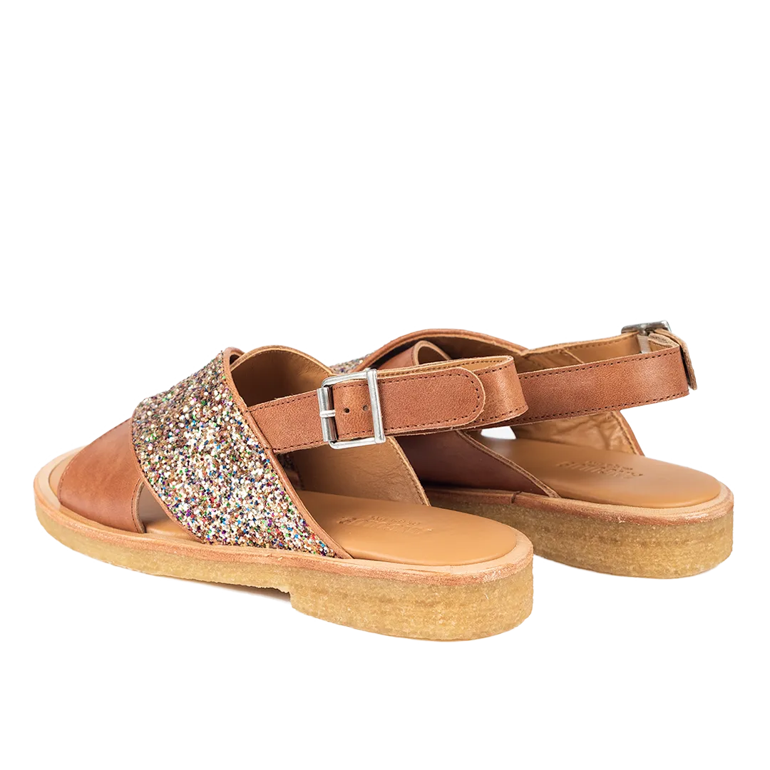 Angulus Krydssandal børnesandal med glitter
