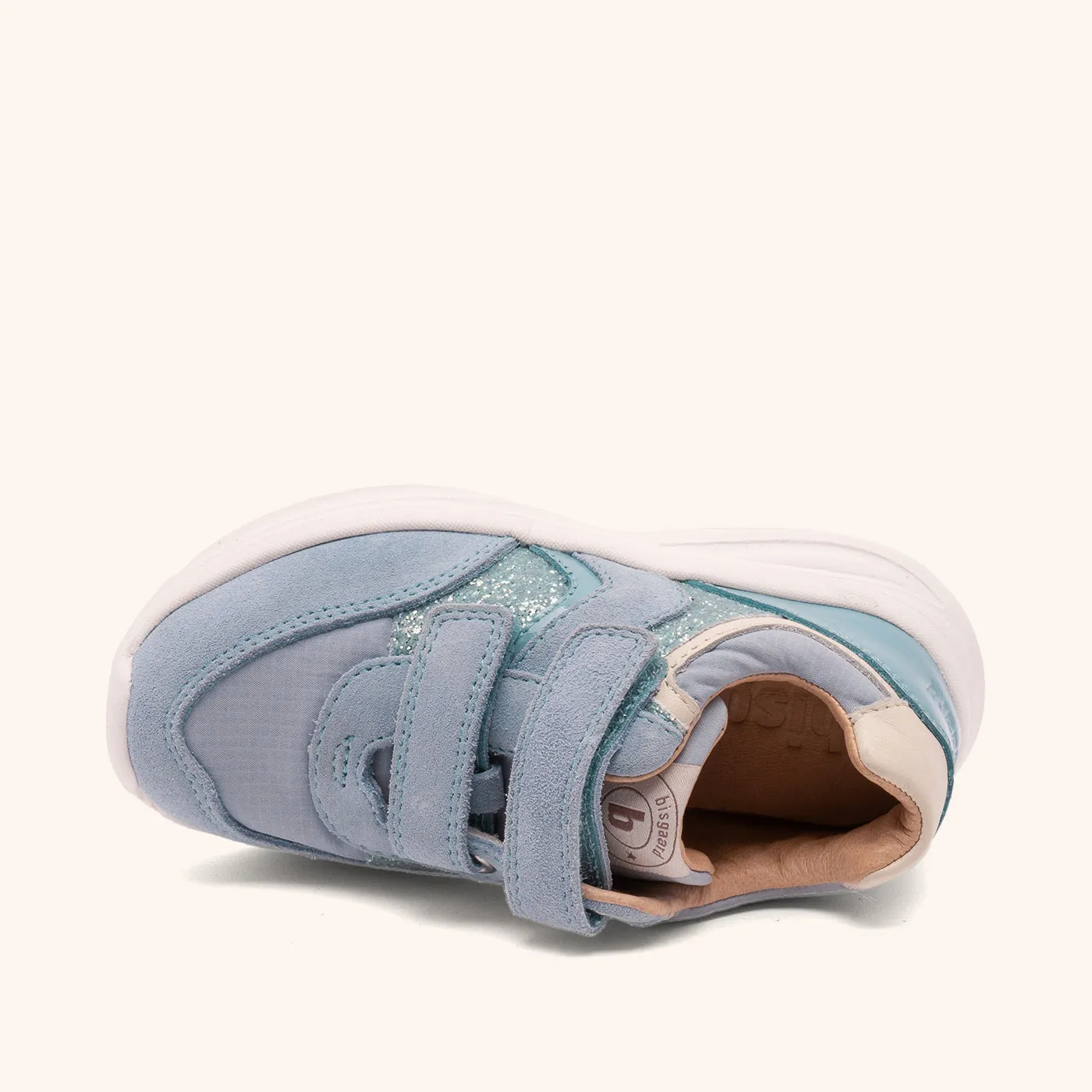 Bisgaard Yuki Glitter sneaker sky velcro