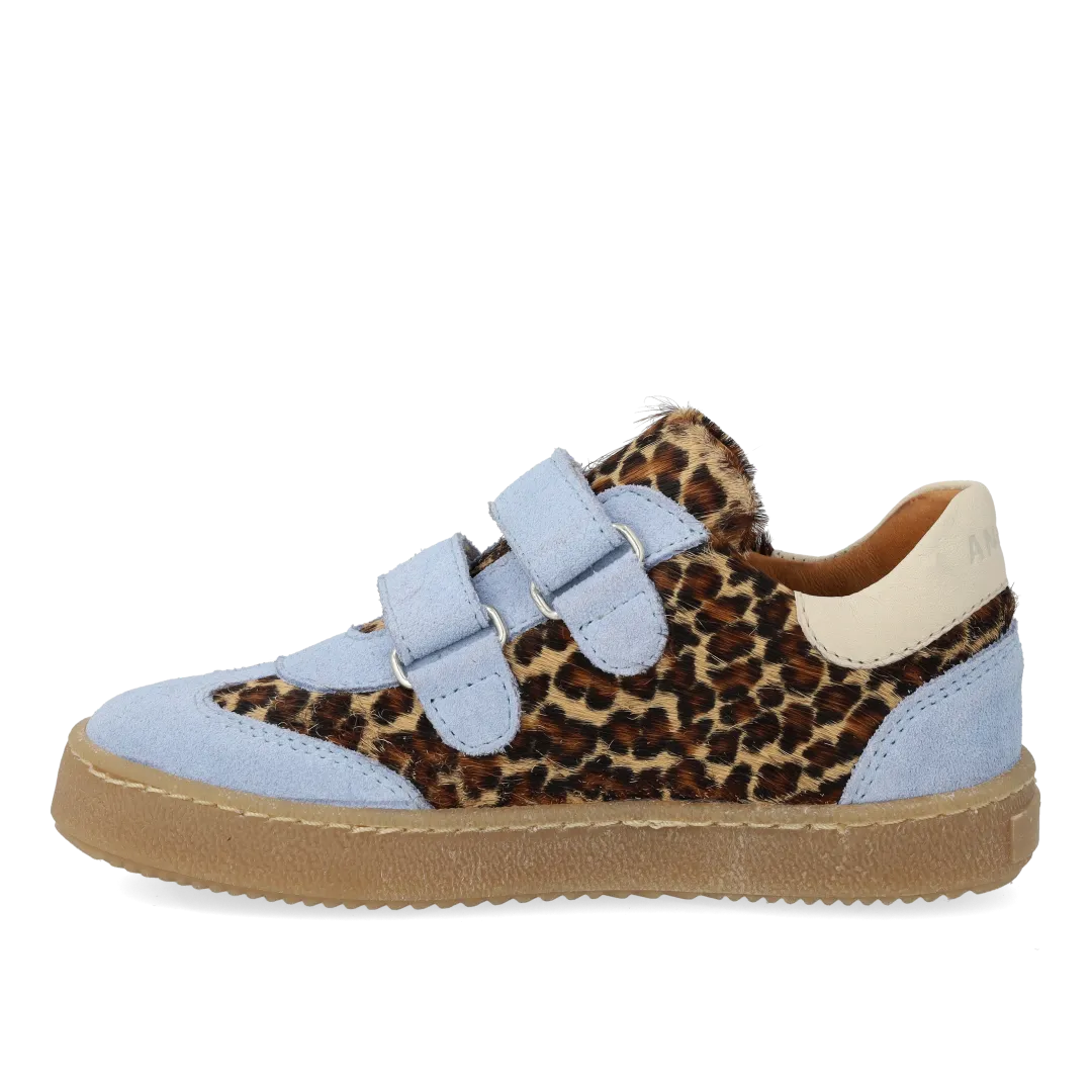Angulus Court sneaker pony leopard velcro