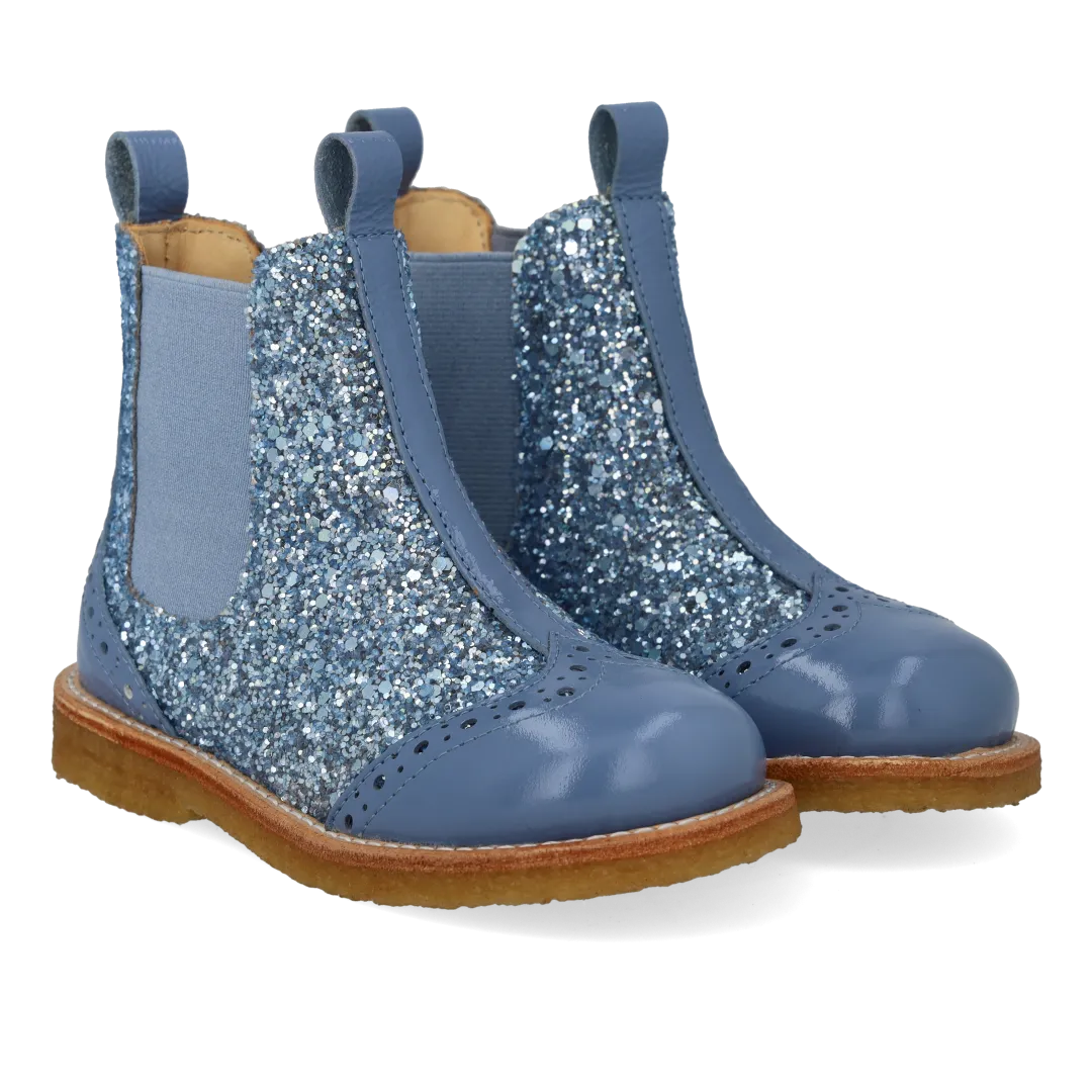 Angulus Chelsea støvle brogue glitter str 26-32