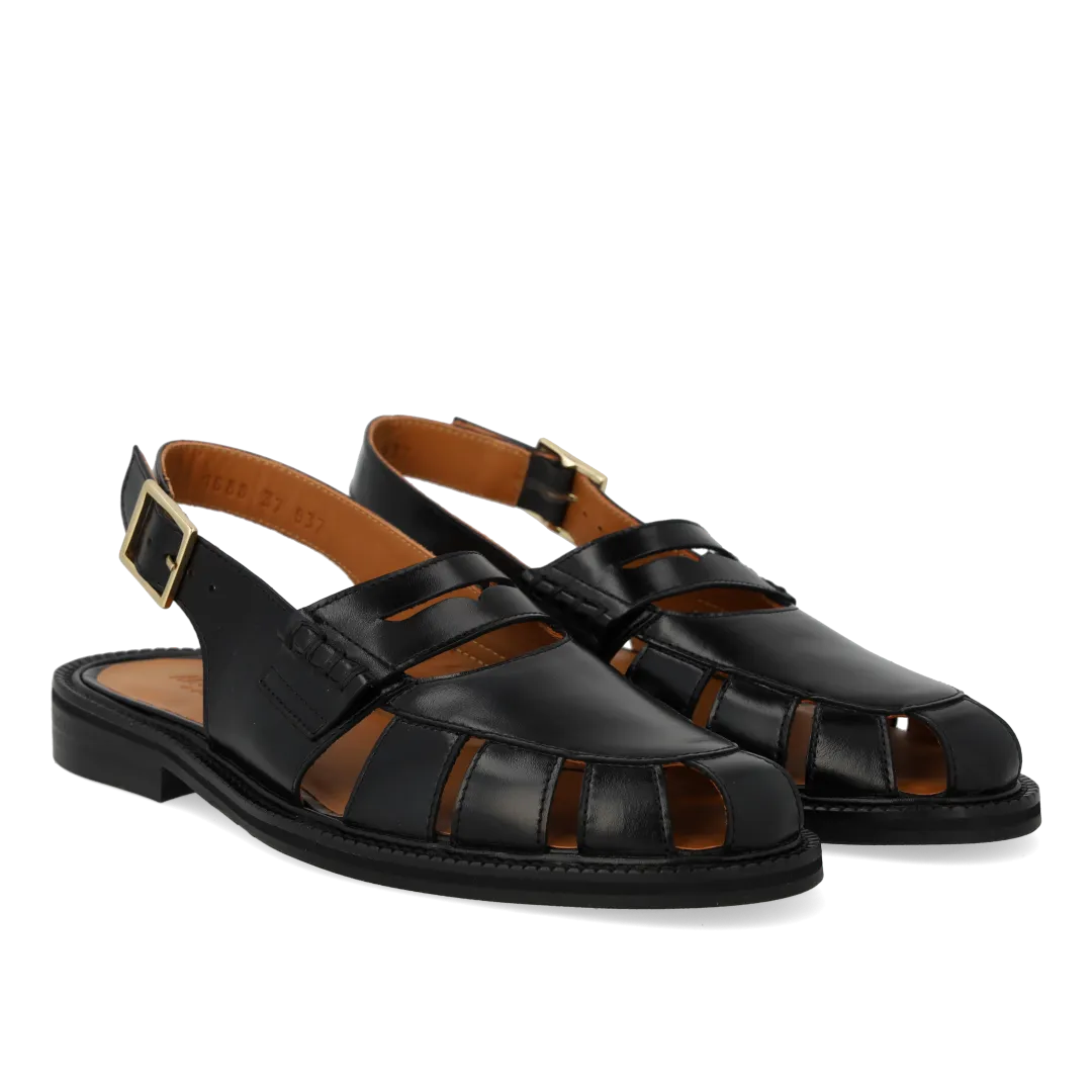 Angulus Slingback loafer dame læder guldspænde