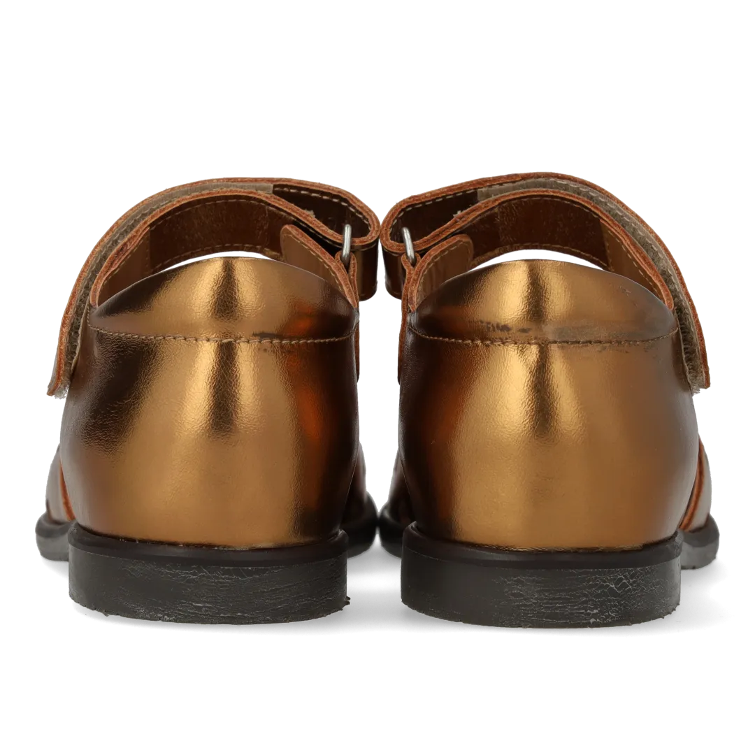 Angulus Lædersandal hjerte børnesandal læder velcro