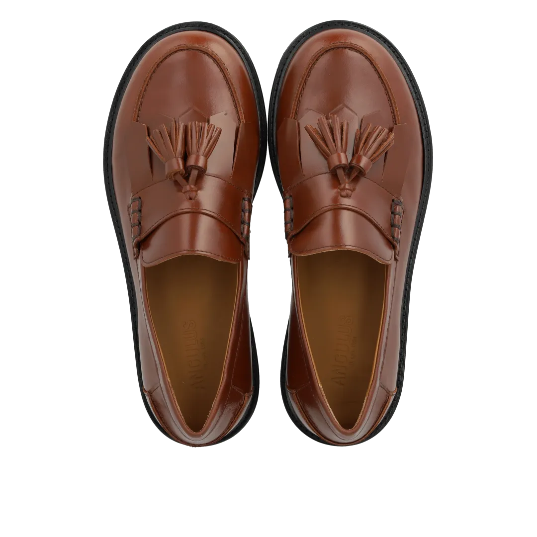Angulus Bred loafer med frynser og kvastdetalje bred pasform
