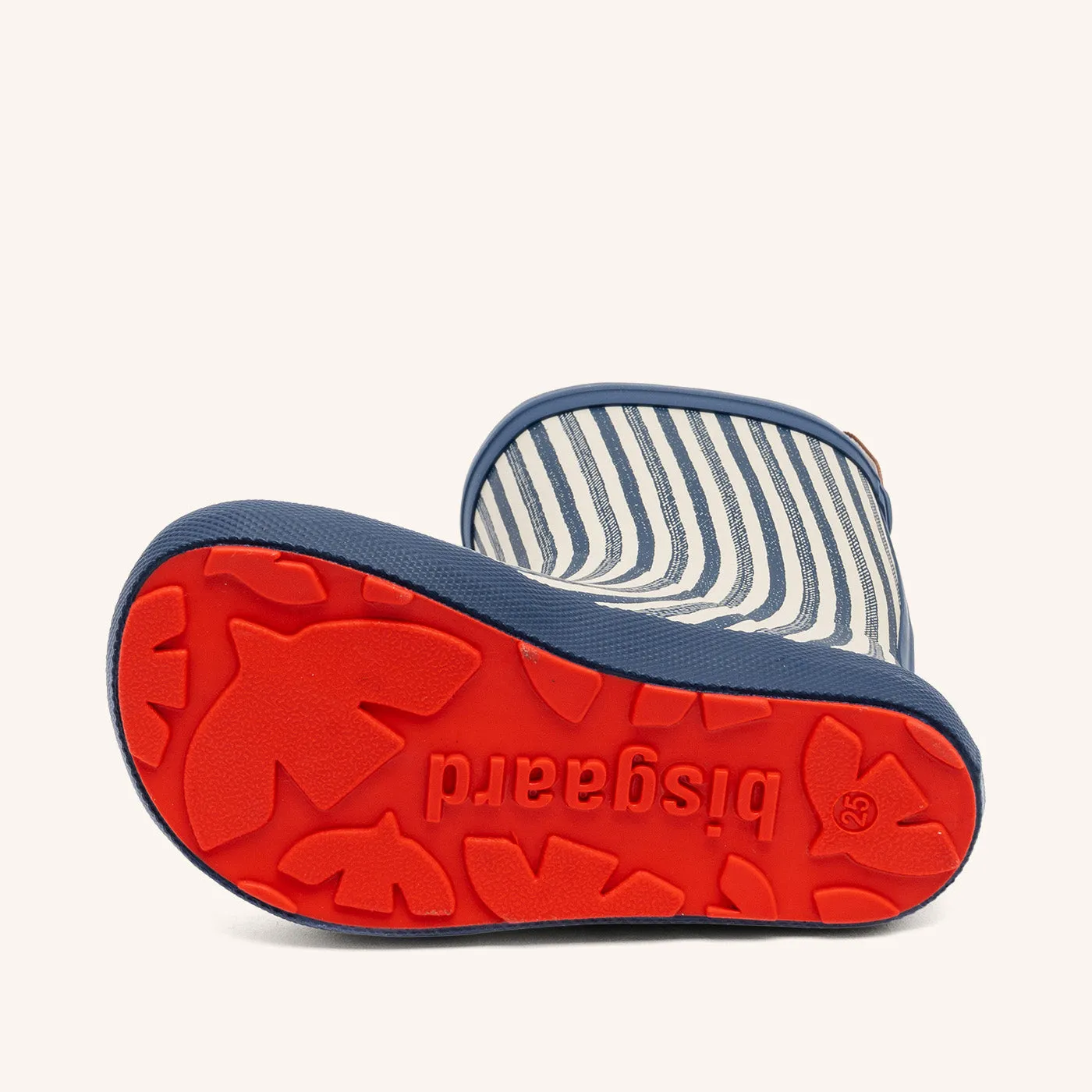 Bisgaard Barefoot High Rubber gummistøvle sailor stripes