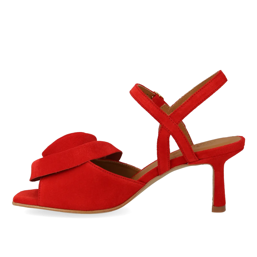 Angulus Sandal højhælet ruskind med rose