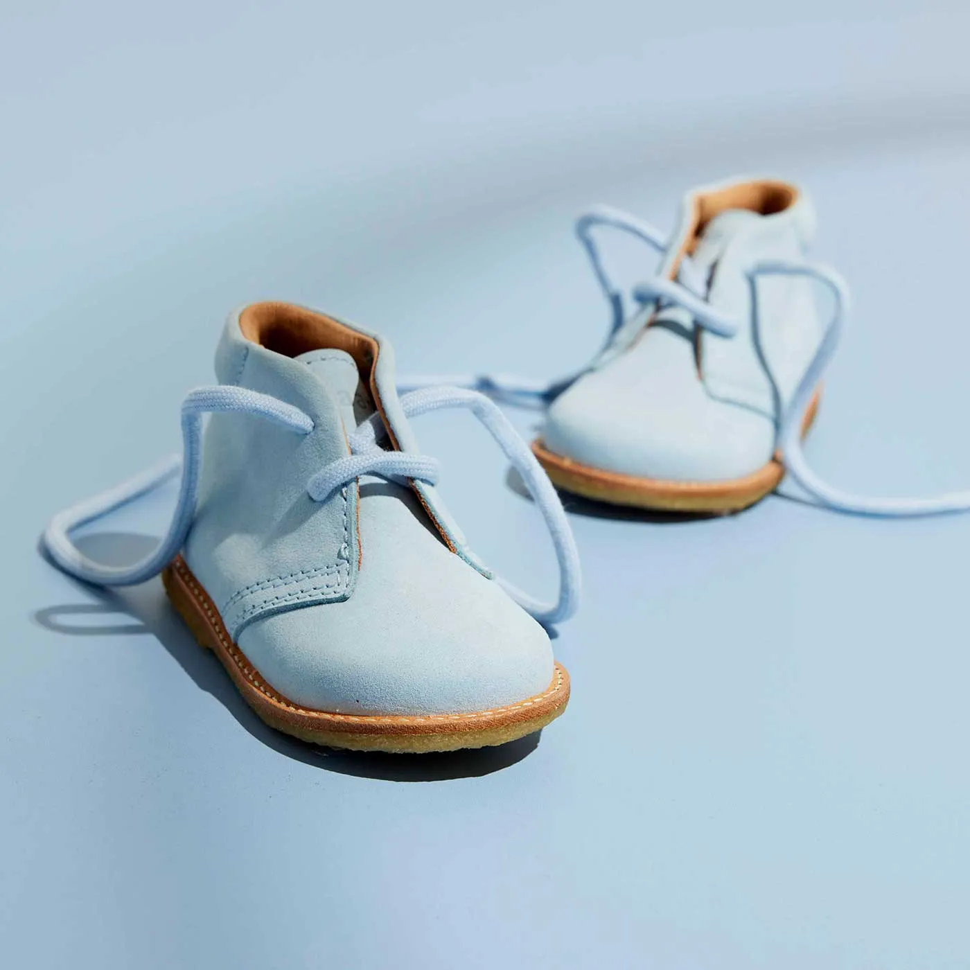 Bisgaard Tue L babysko ice blue læderfoer