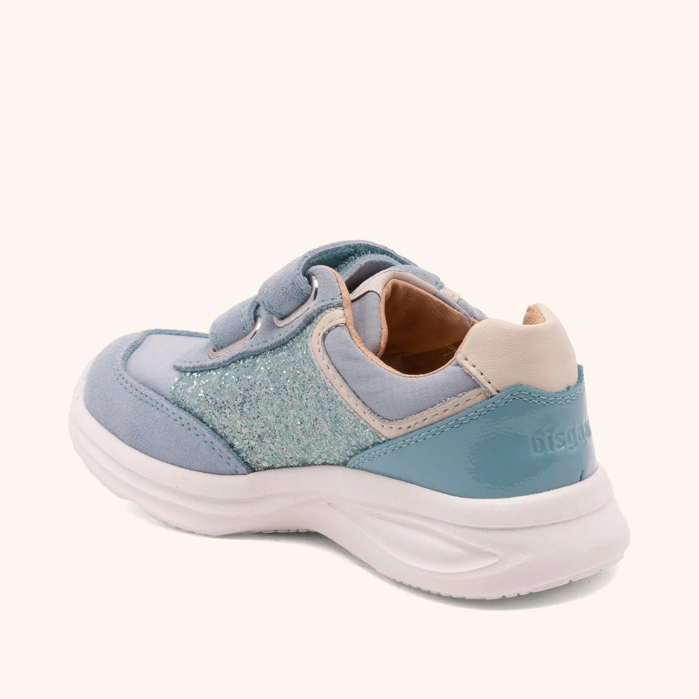 Bisgaard Yuki Glitter sneaker sky velcro