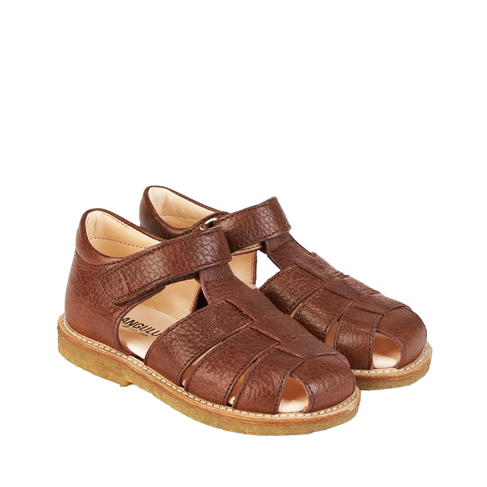 Angulus klassisk børnesandal med velcro i ruskind