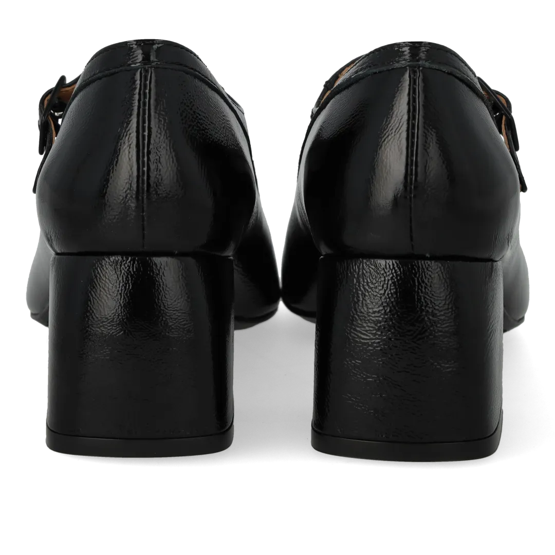 Angulus Mary Jane pump krøllak hjerte 5 cm hæl