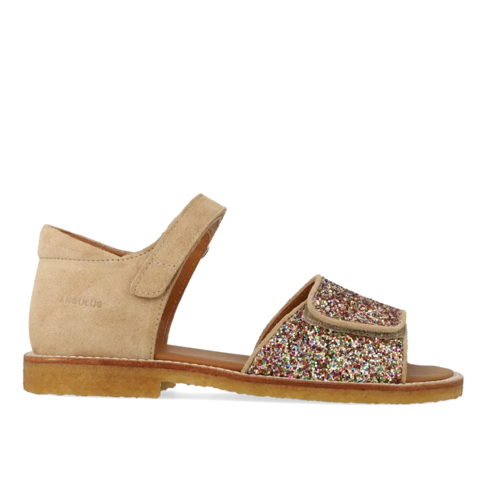 Angulus Justerbar sandal glitter børnesandal læder