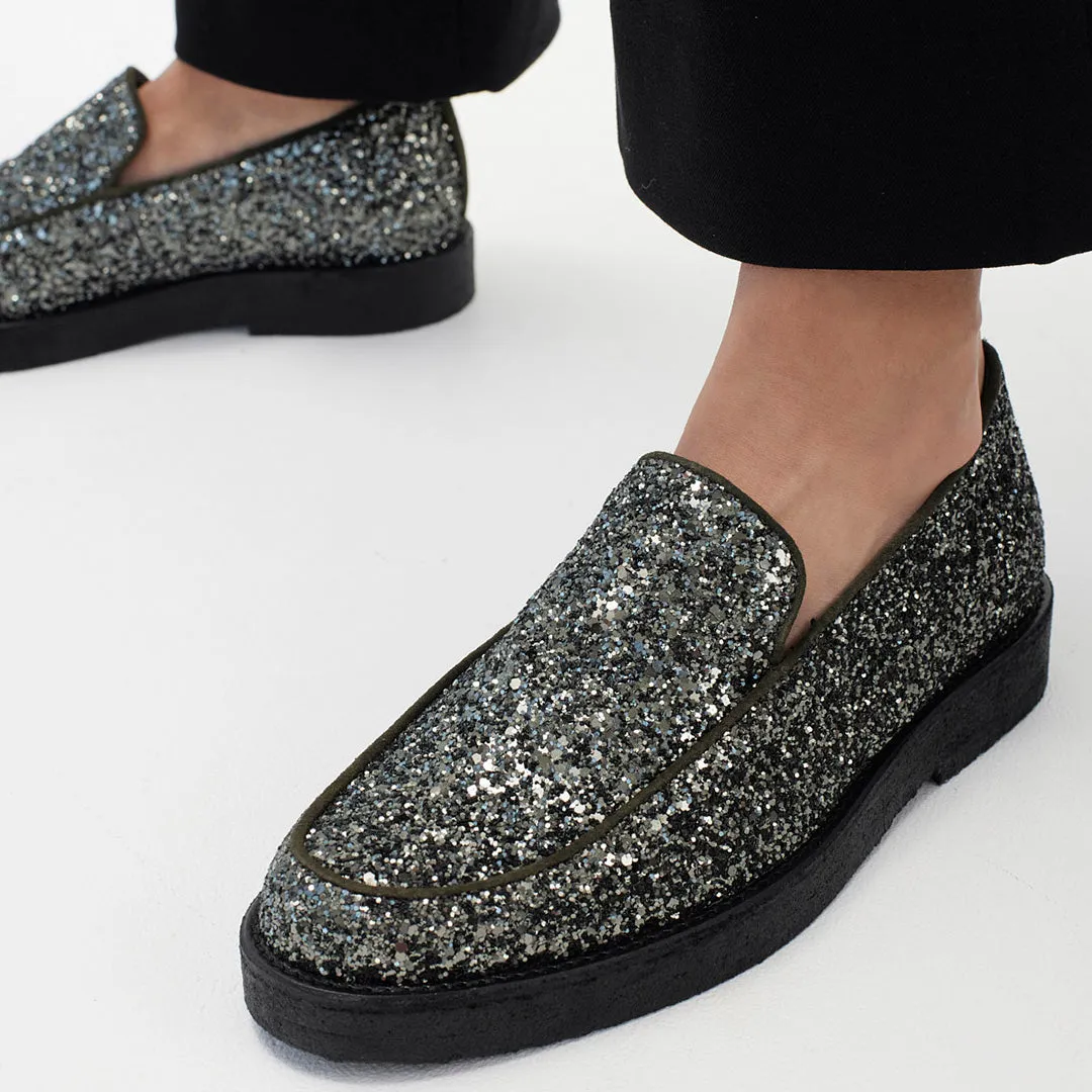 Angulus Klassisk Loafer damesko glitter