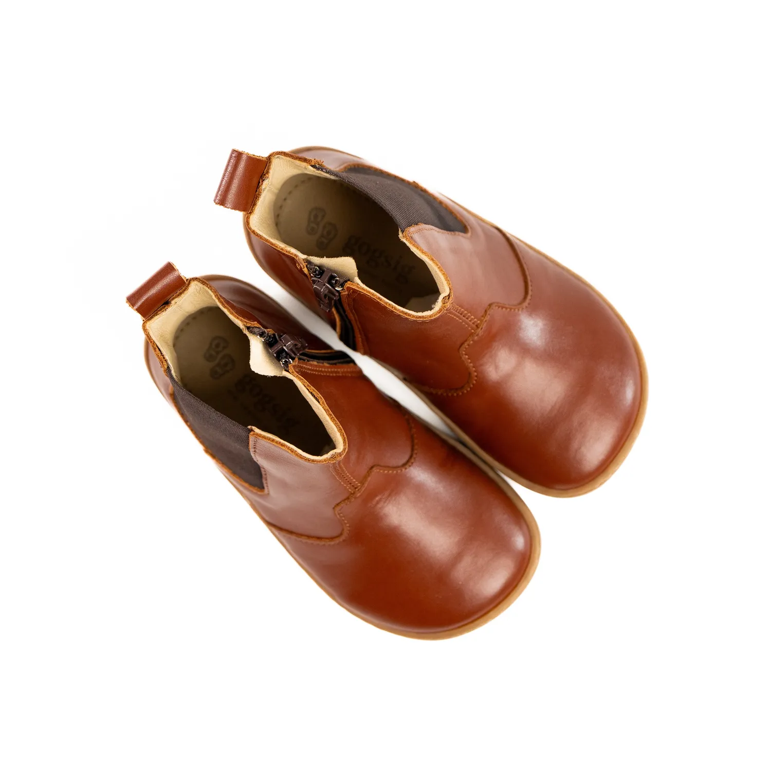 Gogsig Chelsea Dark Brown barfodsstøvle børn