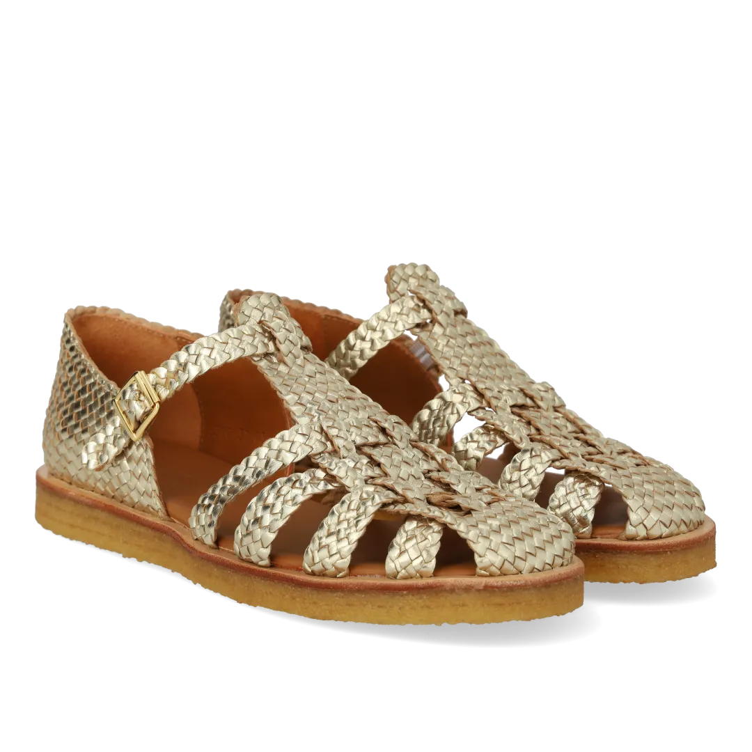 Angulus Håndflettet Fisherman's sandal dame læder
