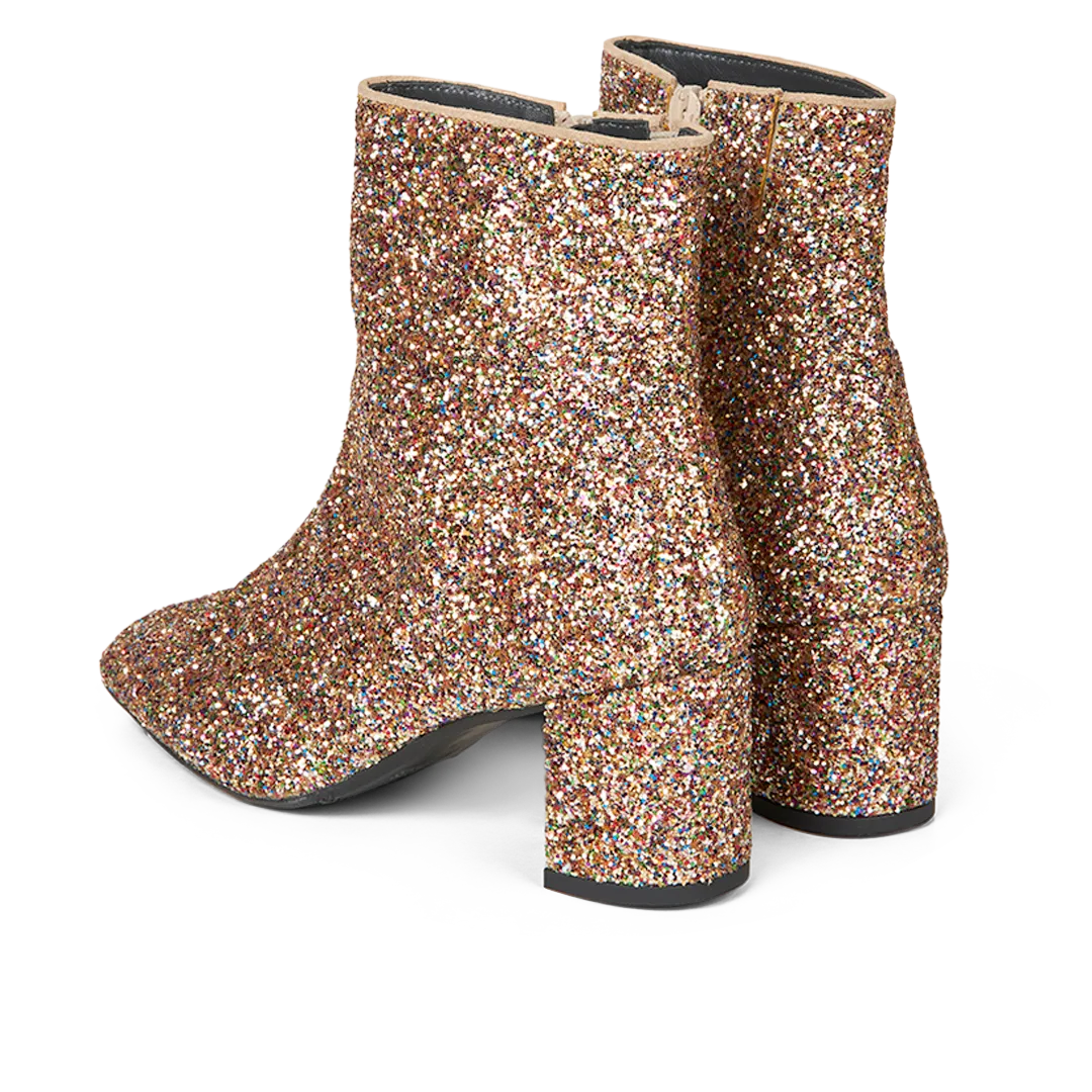 Angulus Glitterstøvle damestøvle 6 cm blokhæl