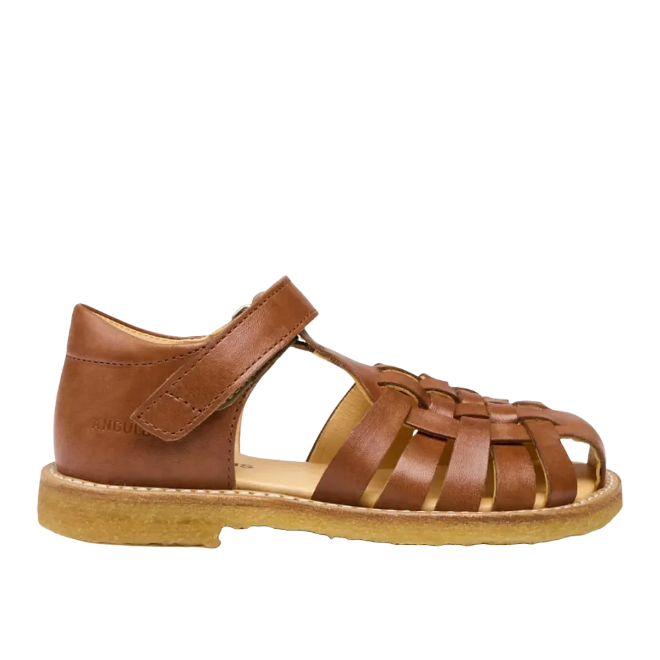 Angulus fletsandal velcrolukning lædersandal børn