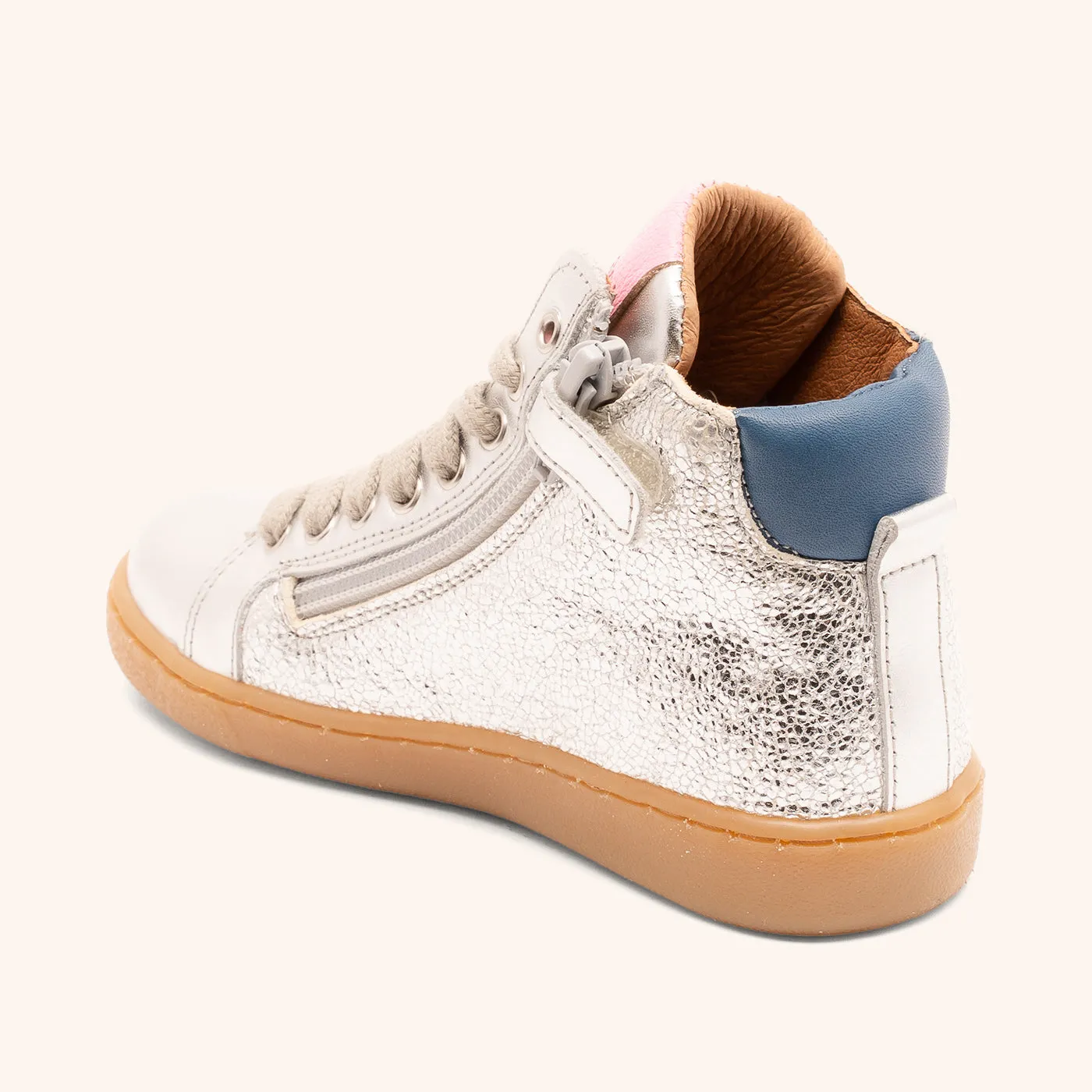 Bisgaard Gaia L høj sneaker silver læder