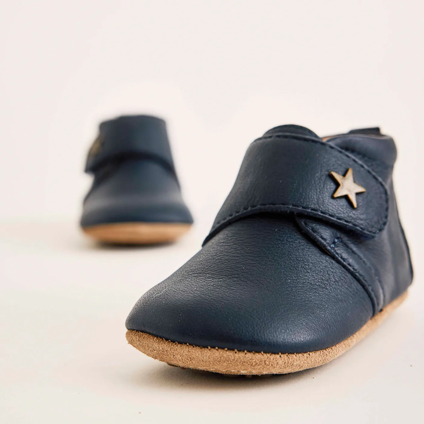 Bisgaard Baby Star hjemmesko navy læder