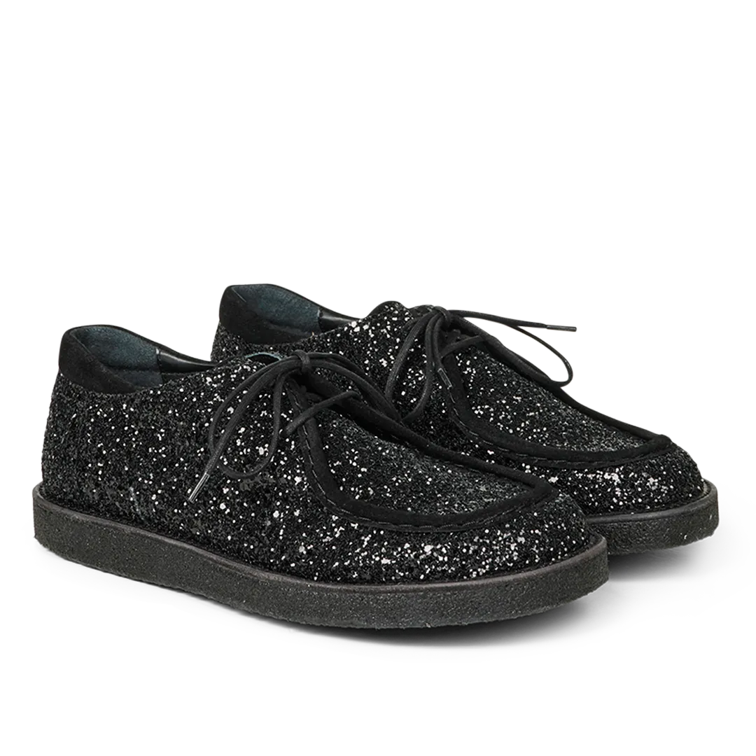 Angulus Snøresko damesko glitter bred
