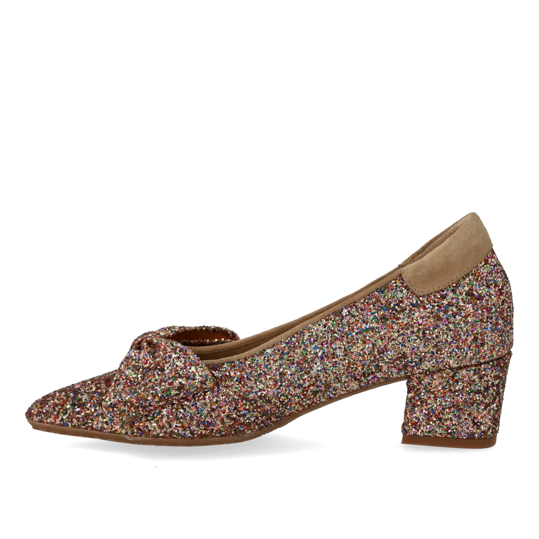 Angulus Sløjfe pump glitter pump blokhæl