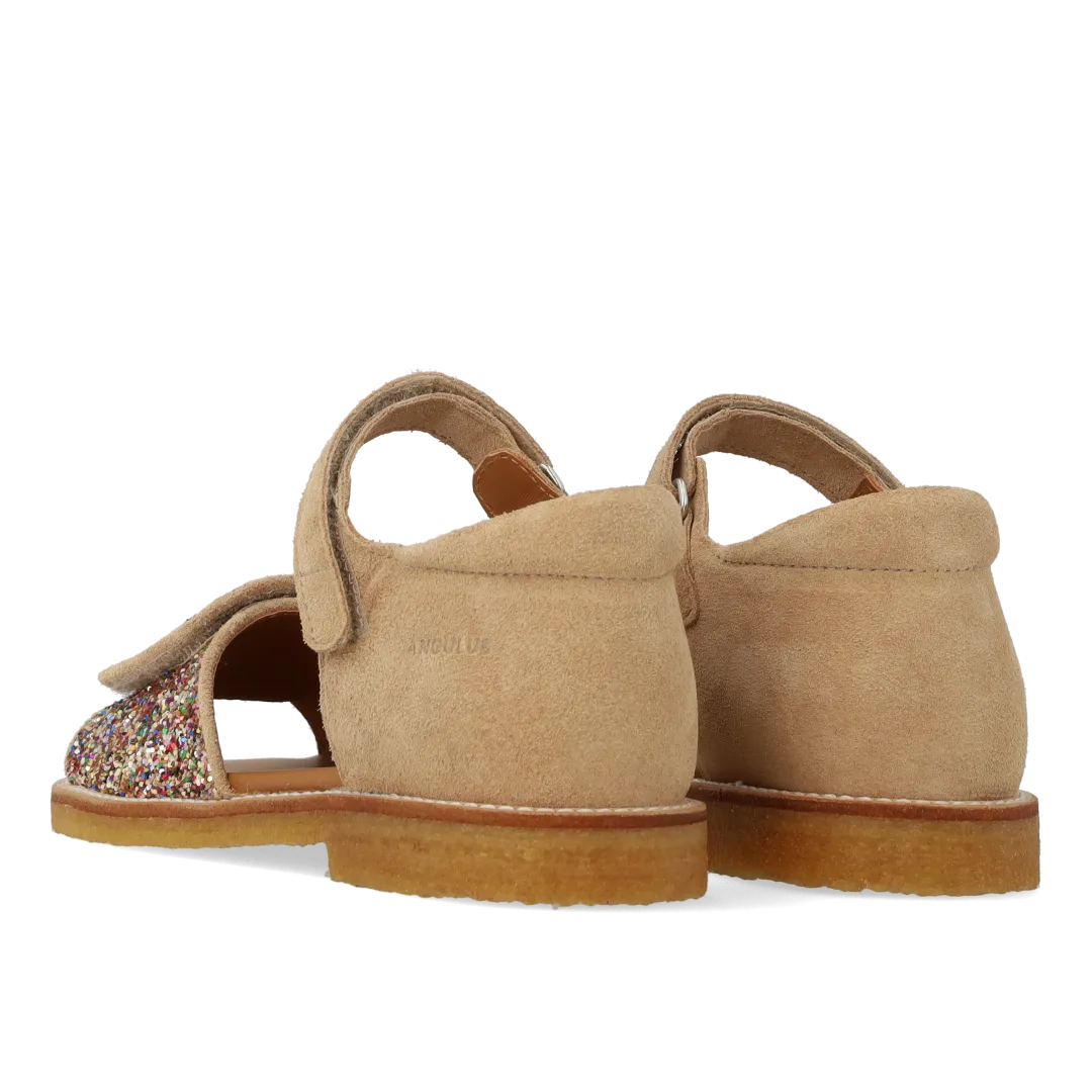Angulus Justerbar sandal glitter børnesandal læder