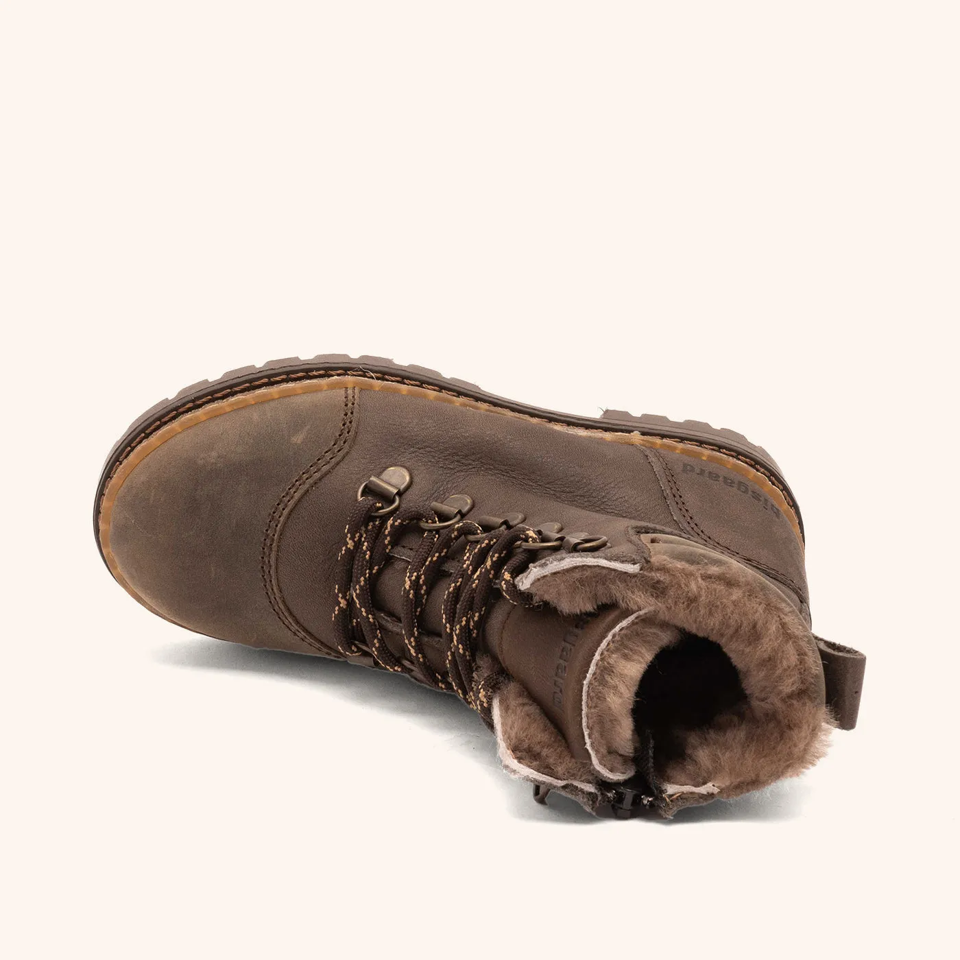 Bisgaard Gert Lamb snørestøvle rustic brown med lammeskind
