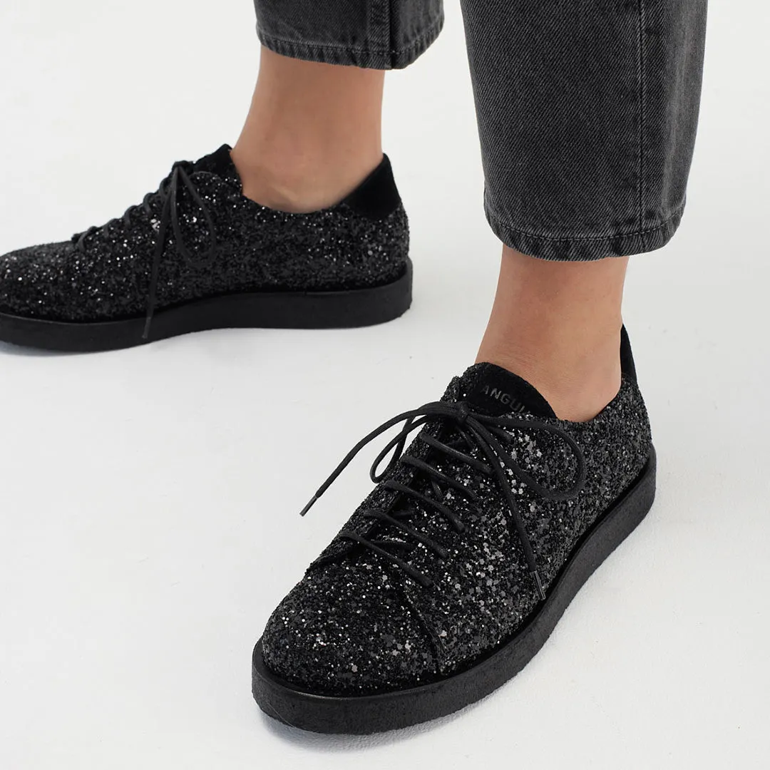 Angulus Glitter sneaker plateau snøre