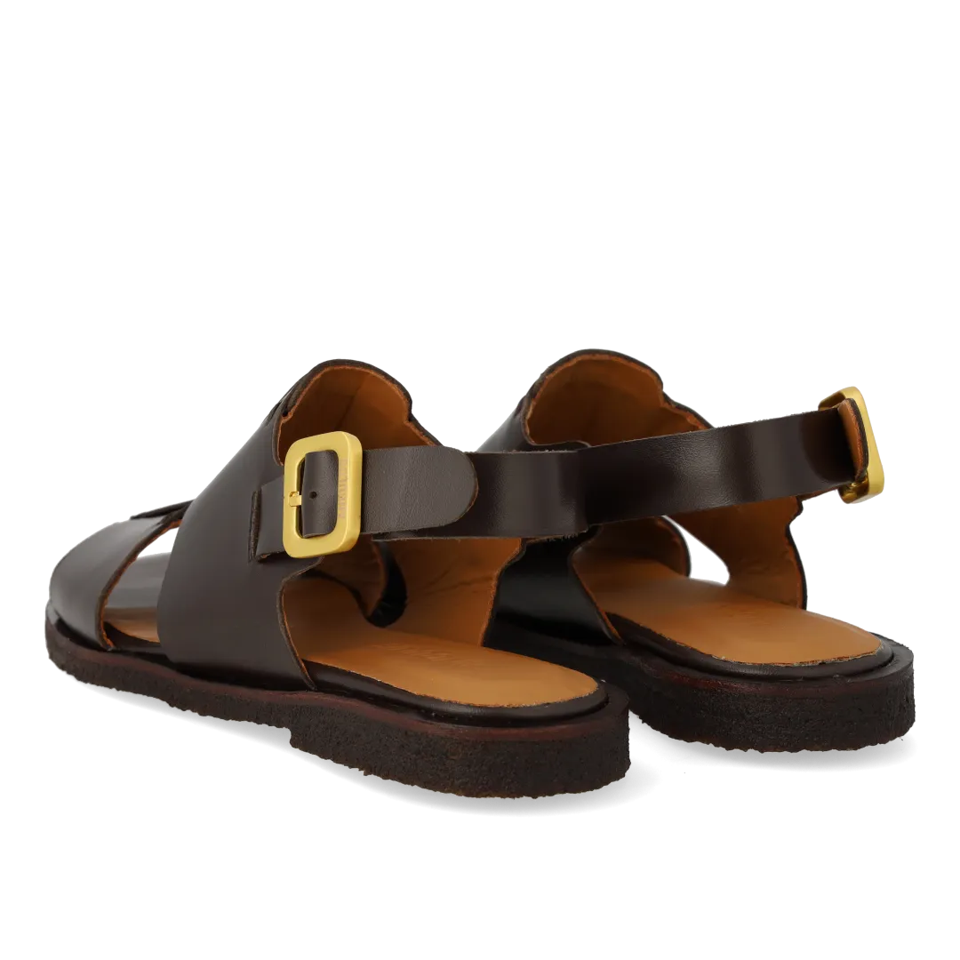 Angulus Remsandal med stikningsdetaljer sandal dame læder