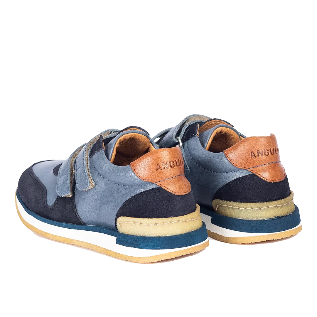 Angulus Running sneaker børnesneakers i læder rummelig