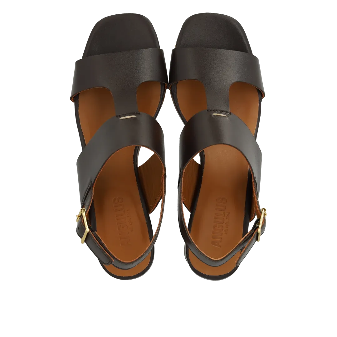 Angulus sandal med blokhæl lædersandal 6 cm