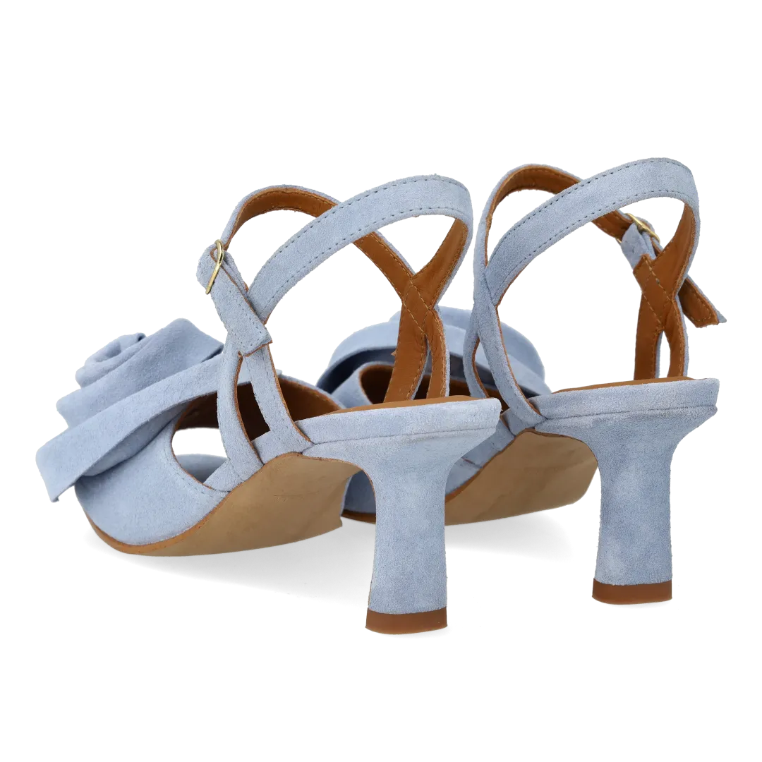 Angulus Højhælet sandal med rose i ruskind