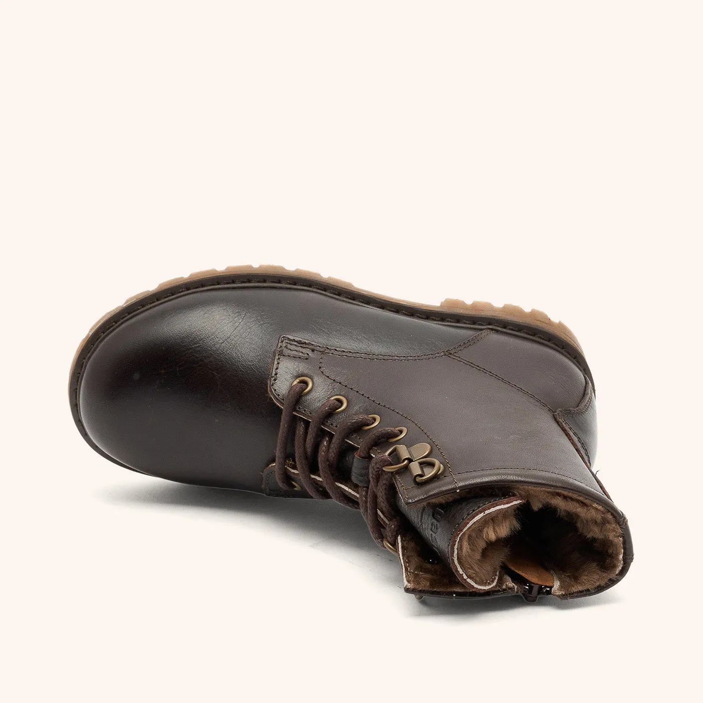 Bisgaard Maia Lamb Dark Brown vinterstøvle læder