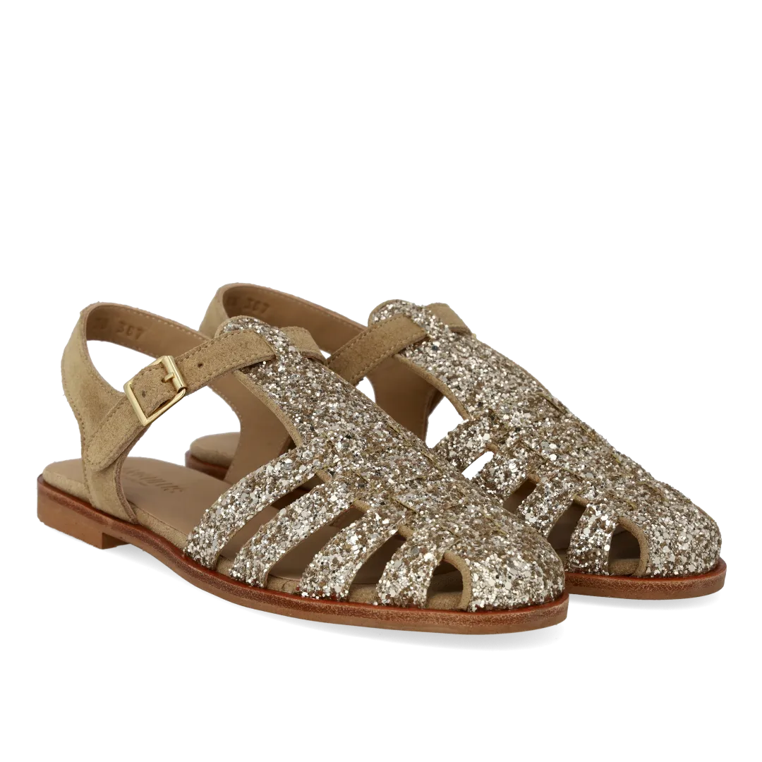 Angulus Fisherman sandal damesandal funklende glitter